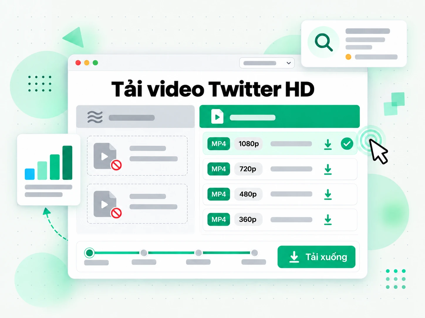 Tải video Twitter HD liệt kê các tệp MP4 720p và 480p