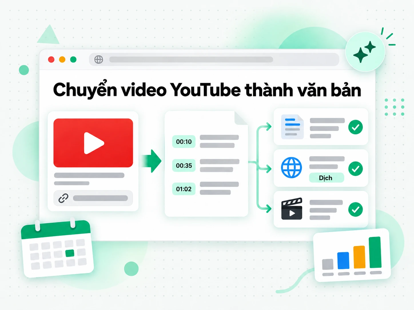 Chuyển video YouTube thành văn bản để dựng lại video bằng kịch bản mới