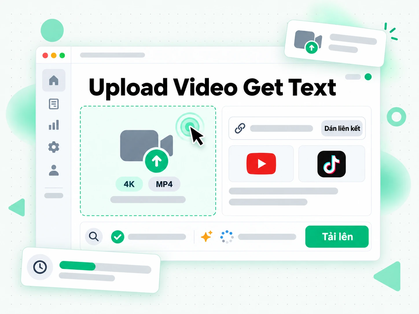 Upload Video Get Text ngay trên trình chuyển đổi video sang văn bản
