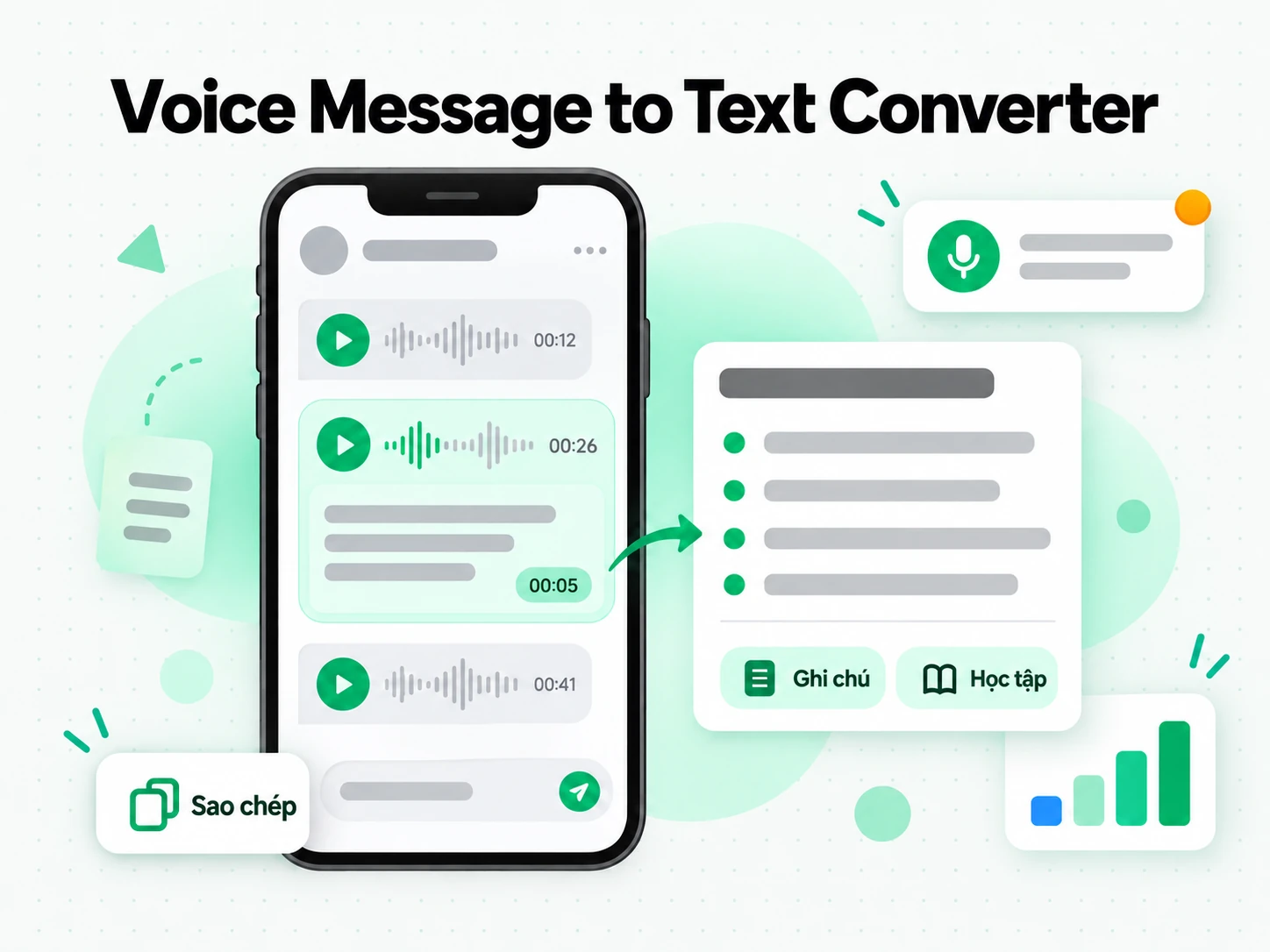 Voice Message to Text Converter để tạo ghi chú học tập và họp