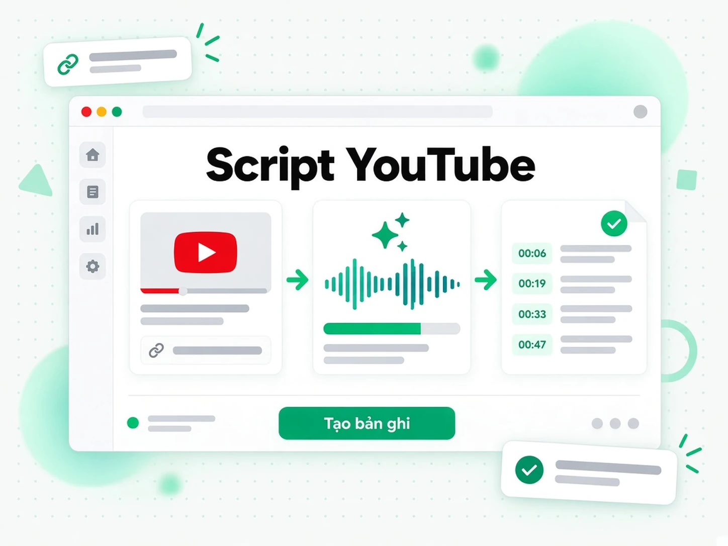 Script YouTube: Biến link YouTube thành kịch bản