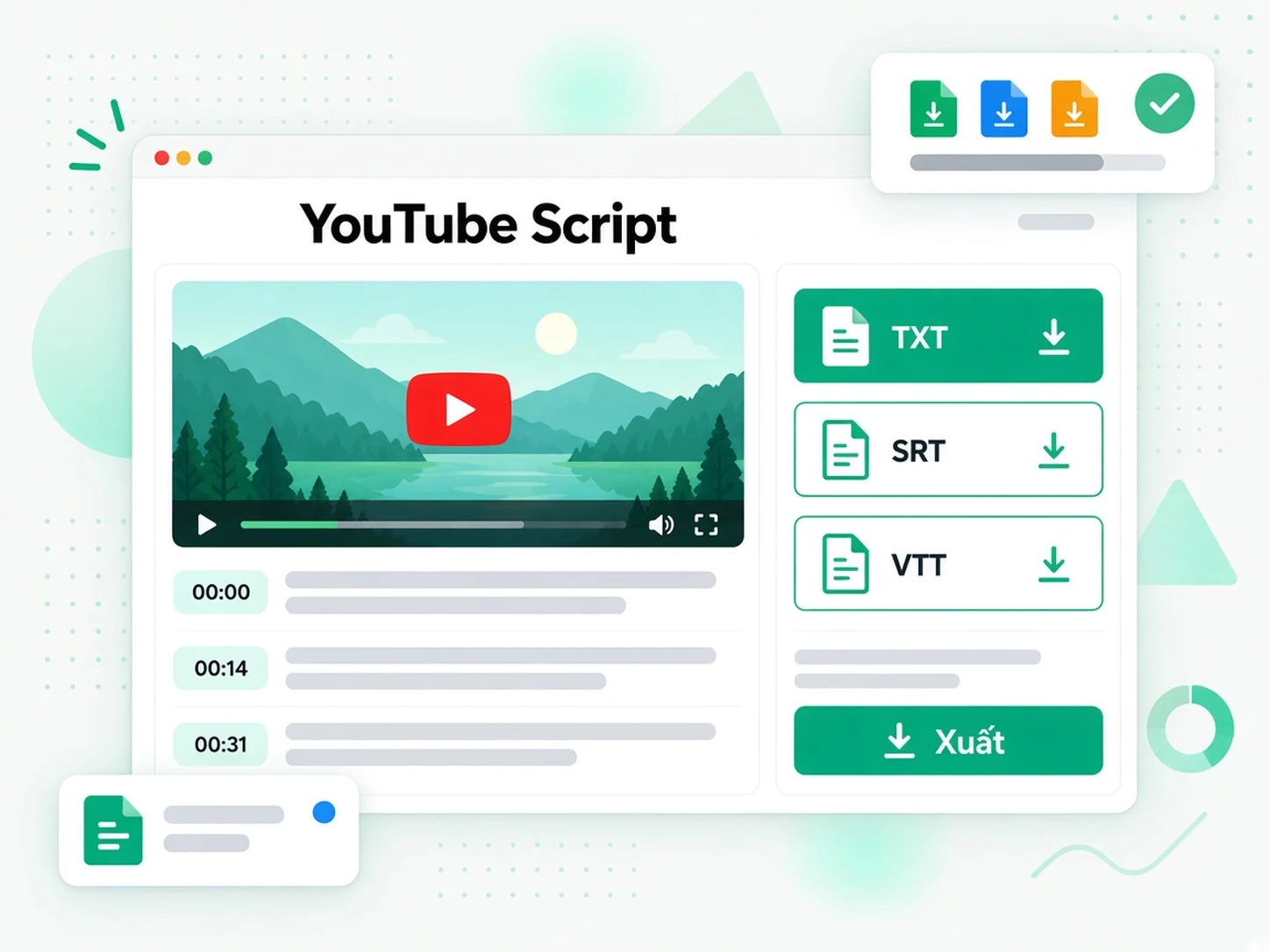 YouTube Script: Xuất kịch bản hoặc viết lại lời