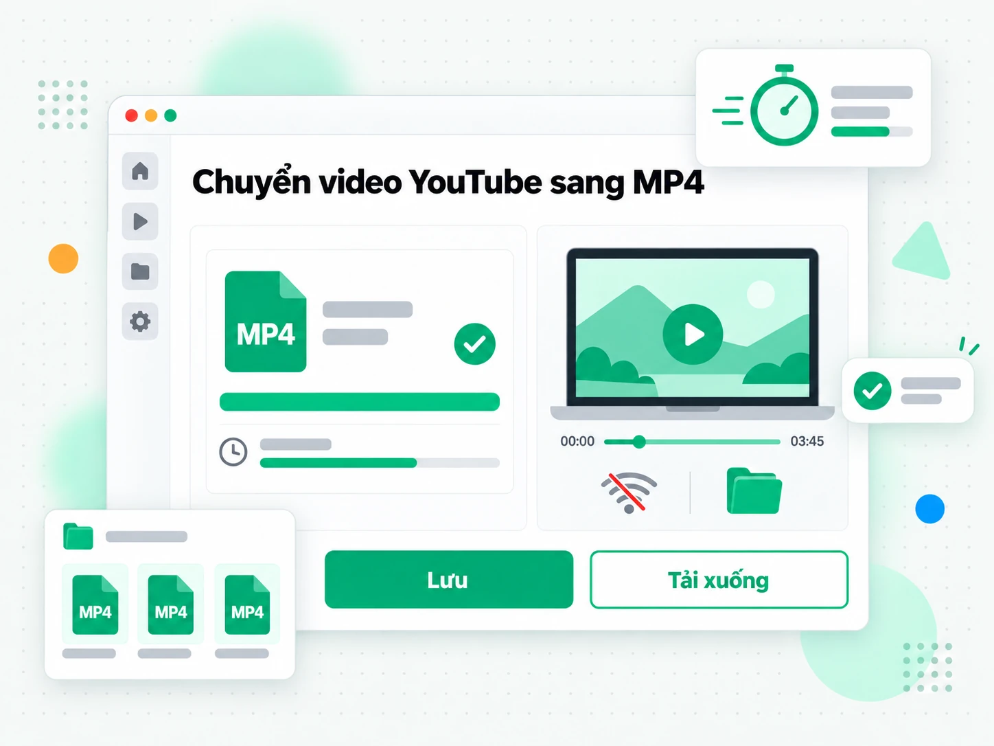Chuyển video YouTube sang MP4 rồi tải tệp hoàn chỉnh về máy