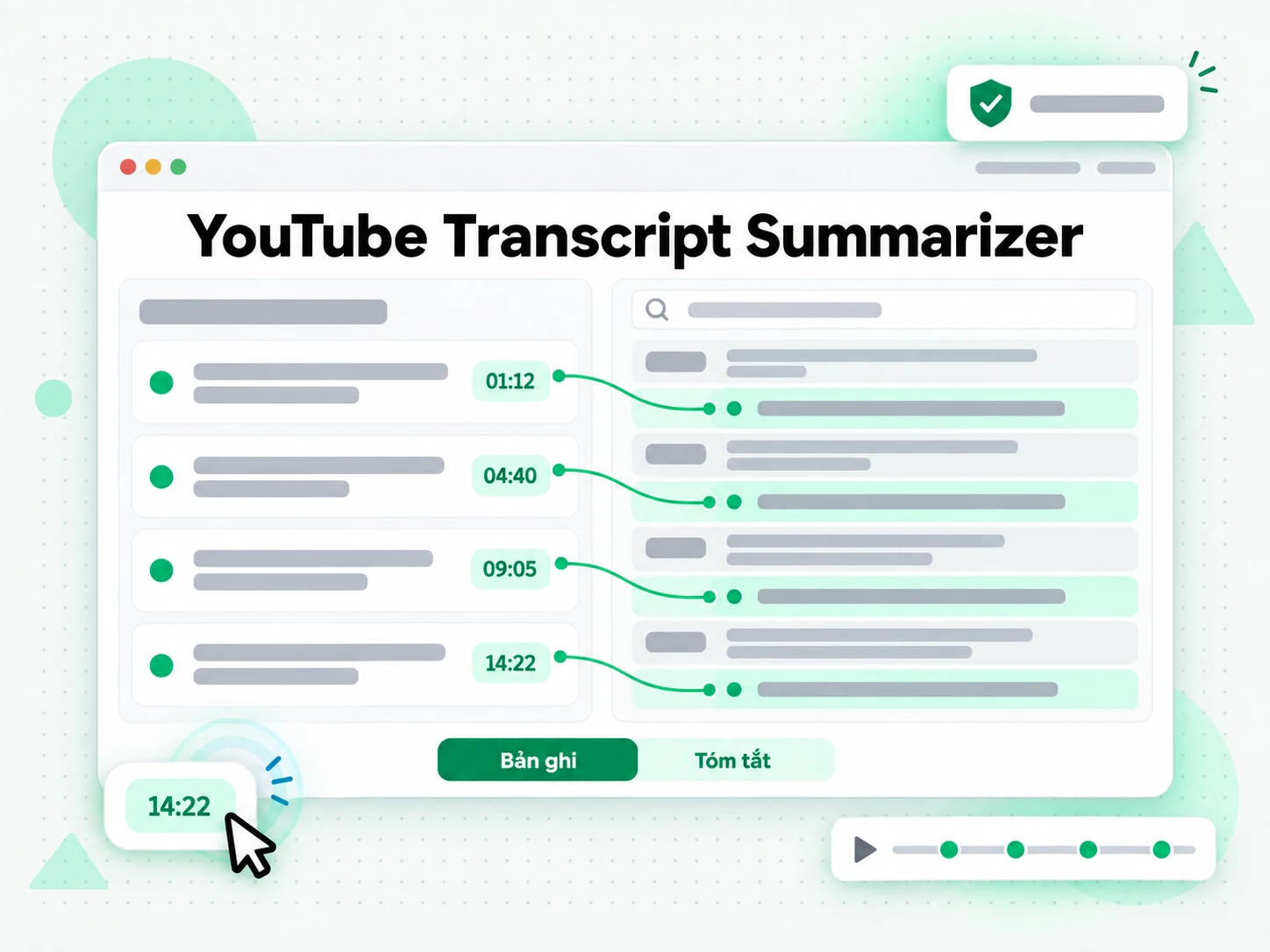 YouTube Transcript Summarizer thành điểm chính và sơ đồ tư duy