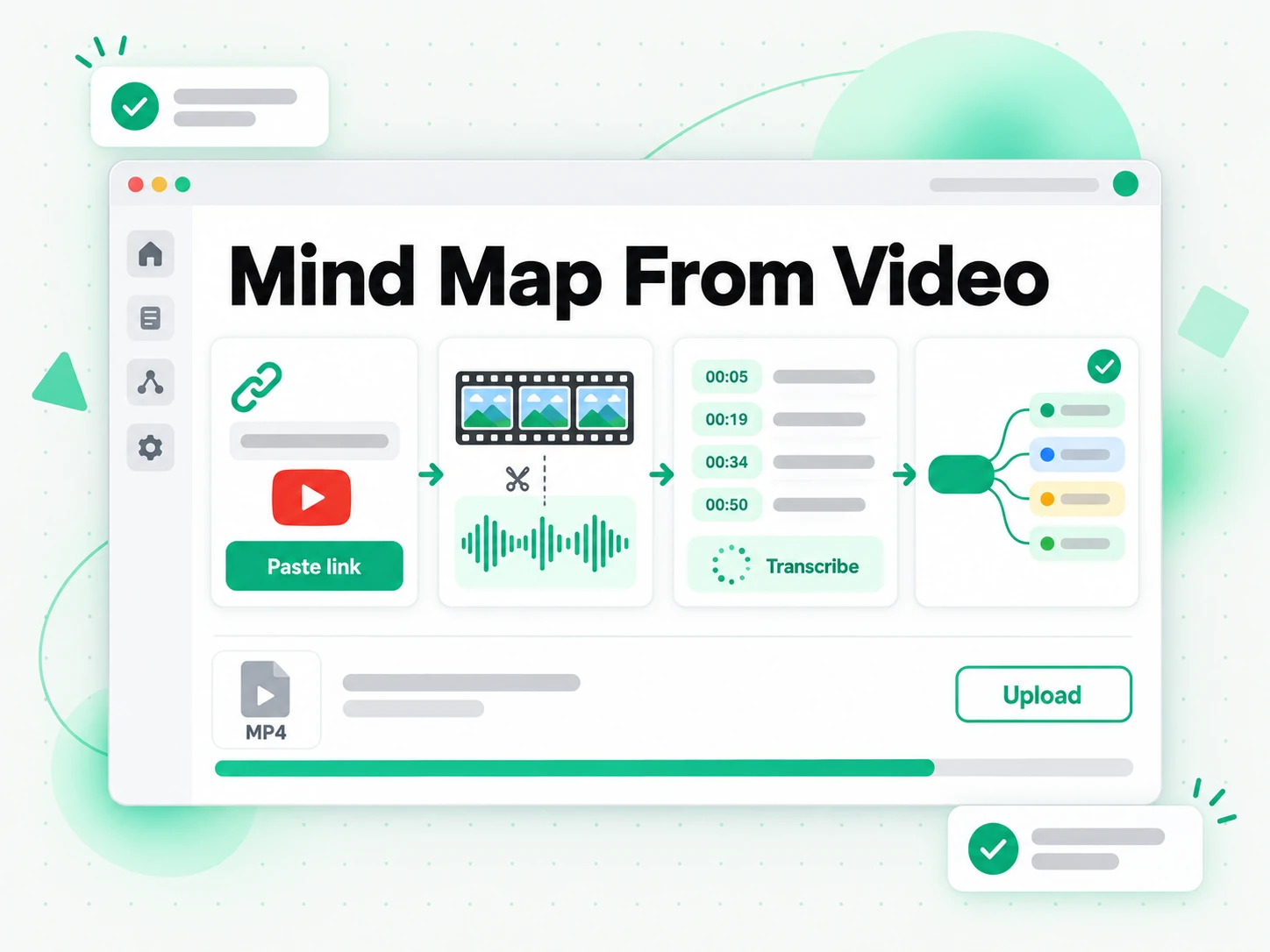 Mind Map From Video: pasting a video link into the video mind map generator