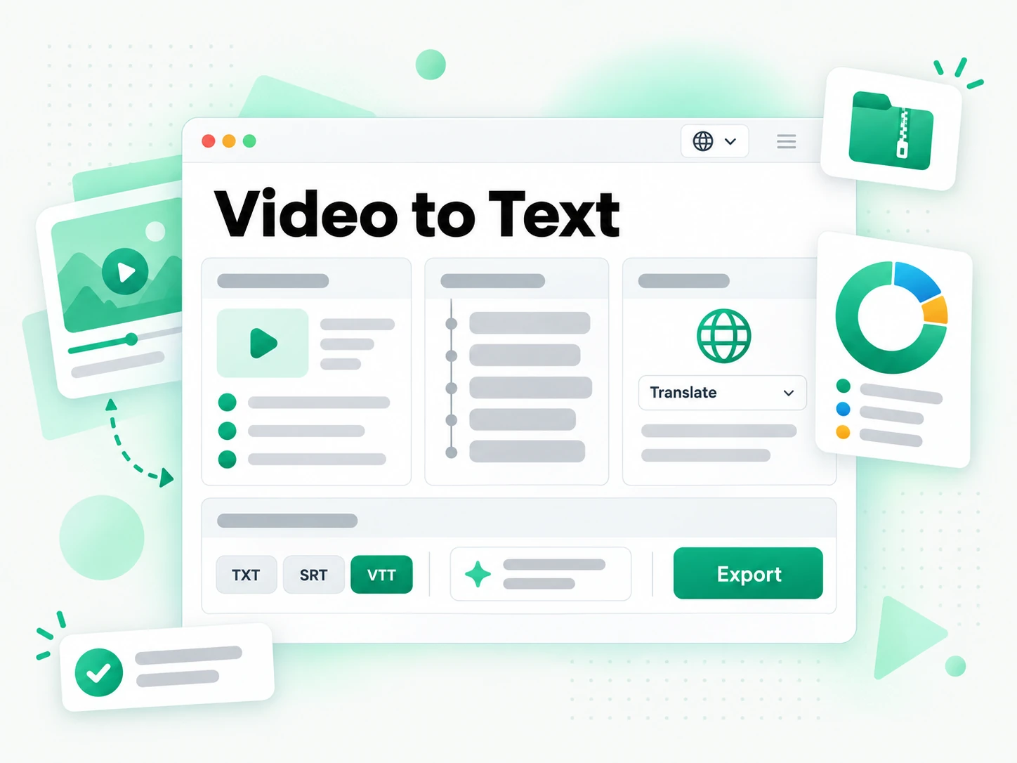 Video to Text: rewriting a video transcript into a new script