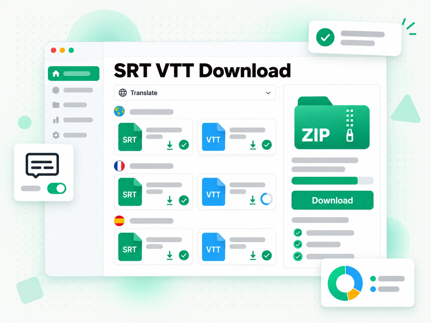 SRT VTT Download: downloading YouTube subtitles as an SRT or VTT file