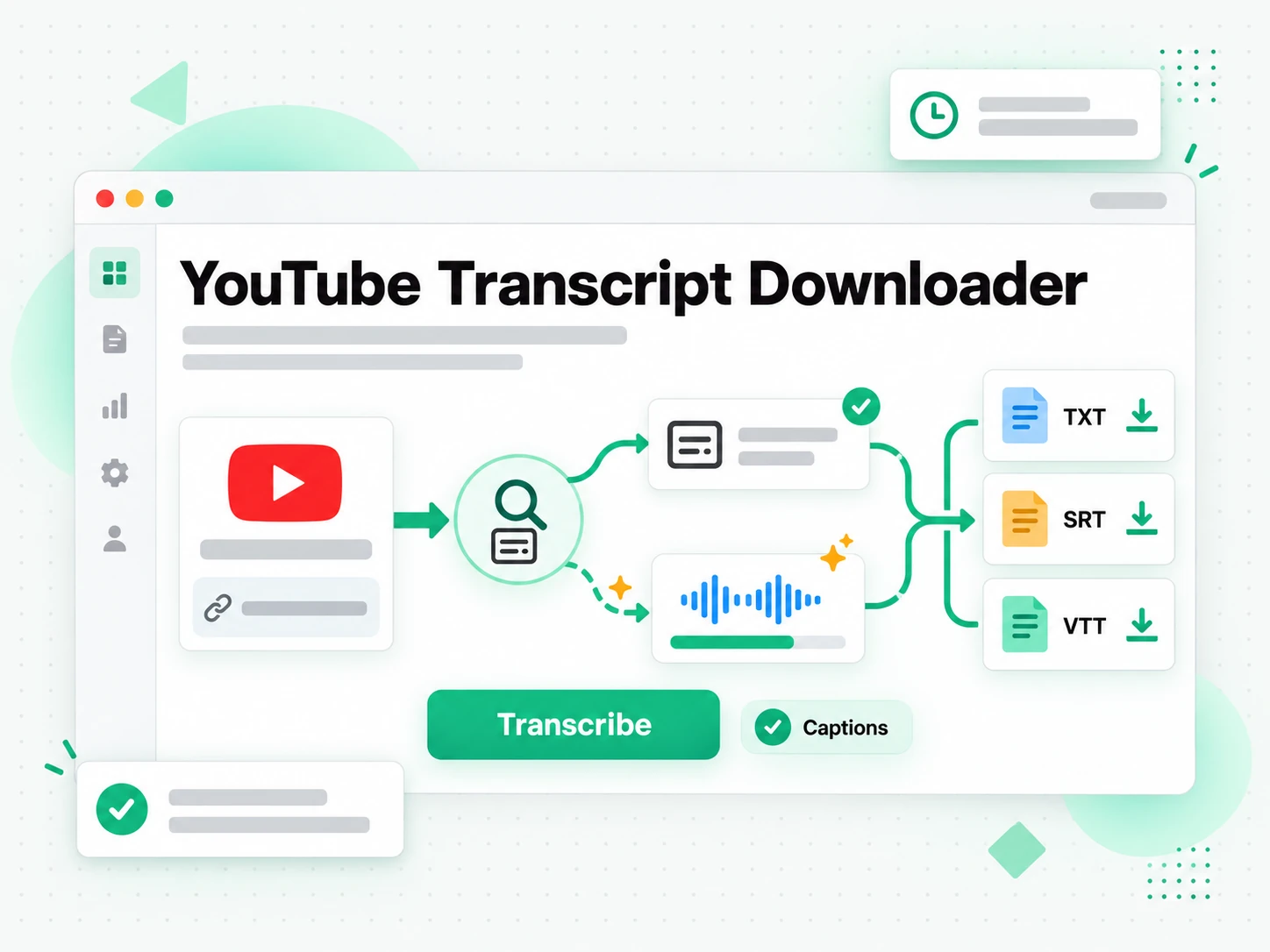 YouTube Transcript Downloader: pasting a YouTube link into the YouTube subtitle downloader