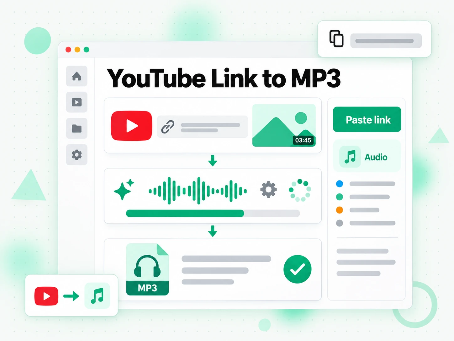 YouTube Link to MP3: pasting a YouTube link