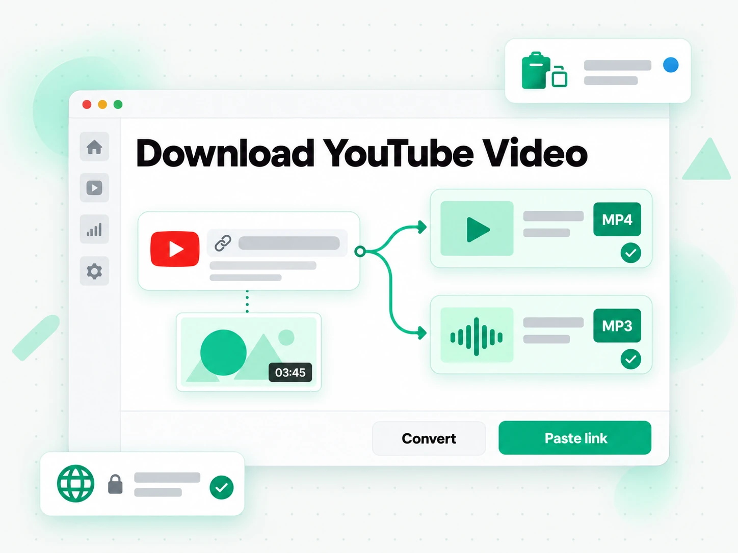 Download YouTube Video: pasting a YouTube link into the downloader