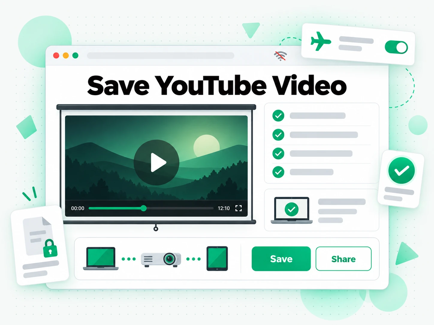 Save YouTube Video: teacher preparing an authorized YouTube video for offline viewing
