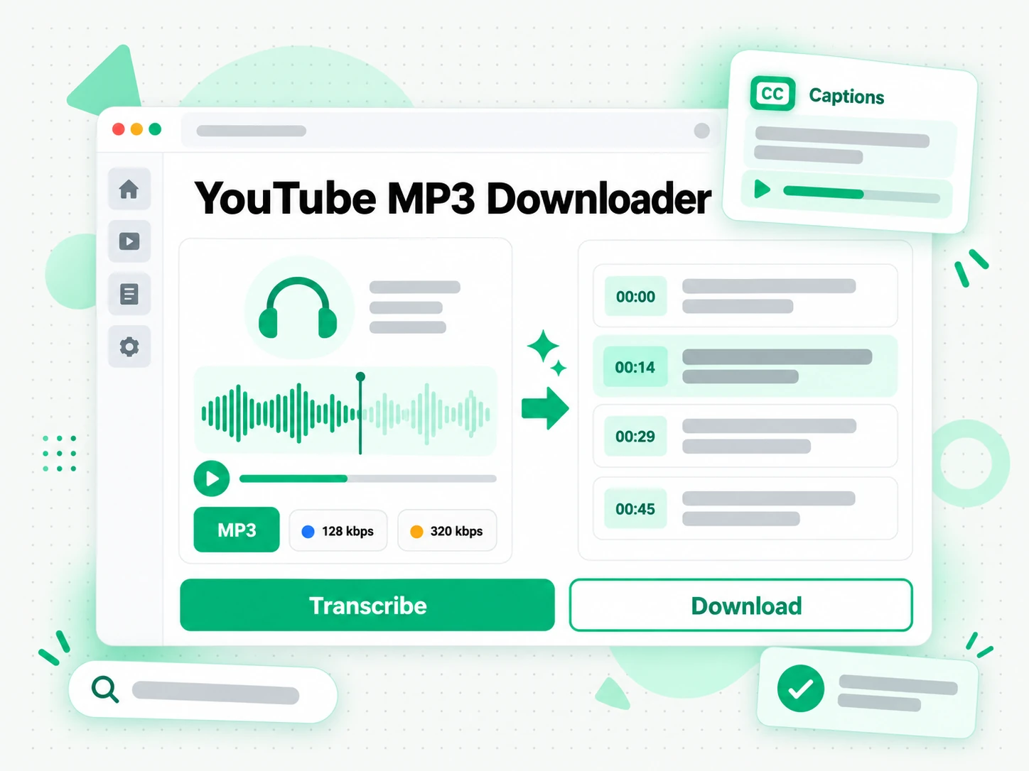 YouTube MP3 Downloader: YouTube video prepared for transcript and caption creation