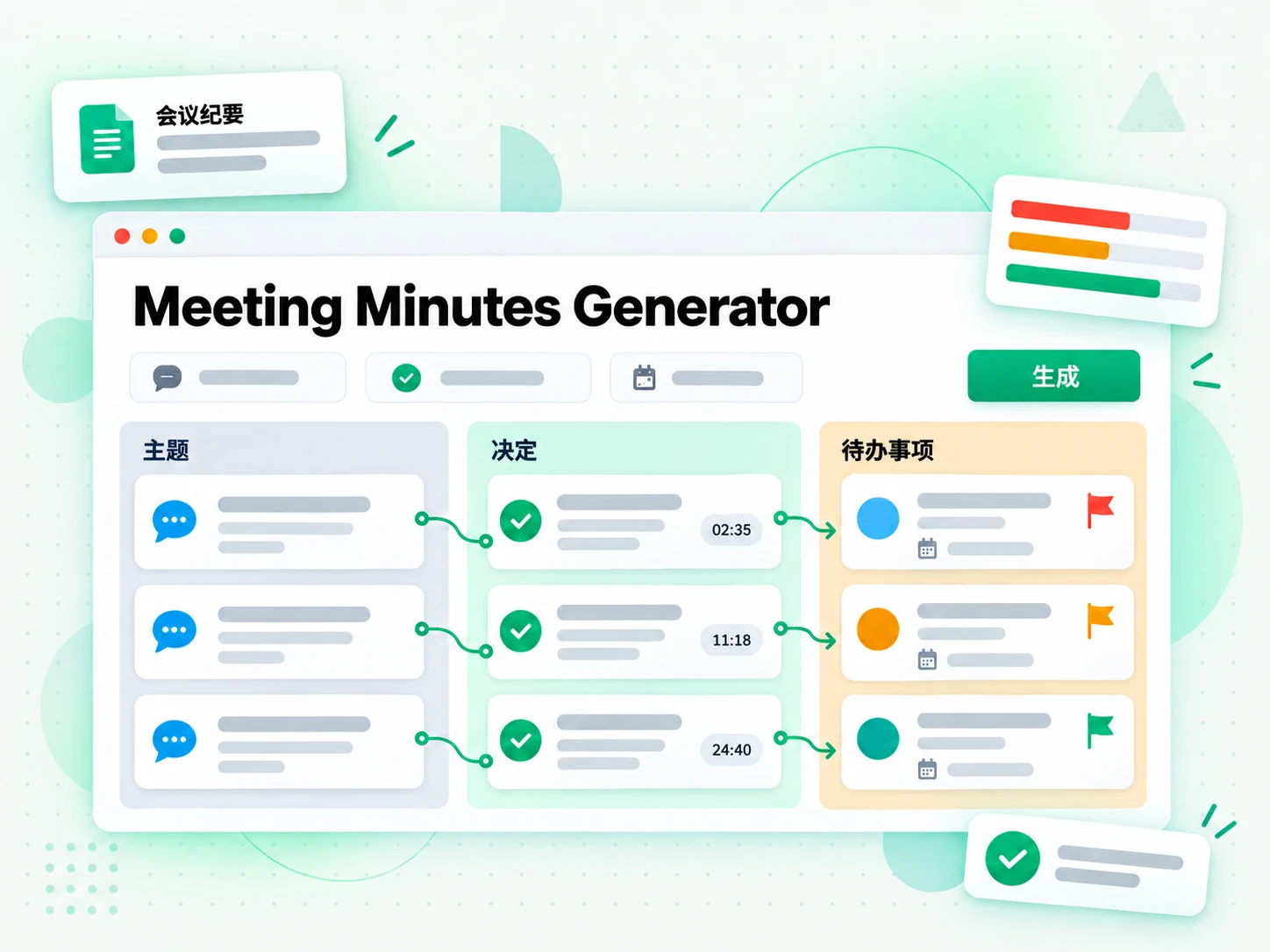 Meeting Minutes Generator:从录音得到带行动项的会议纪要