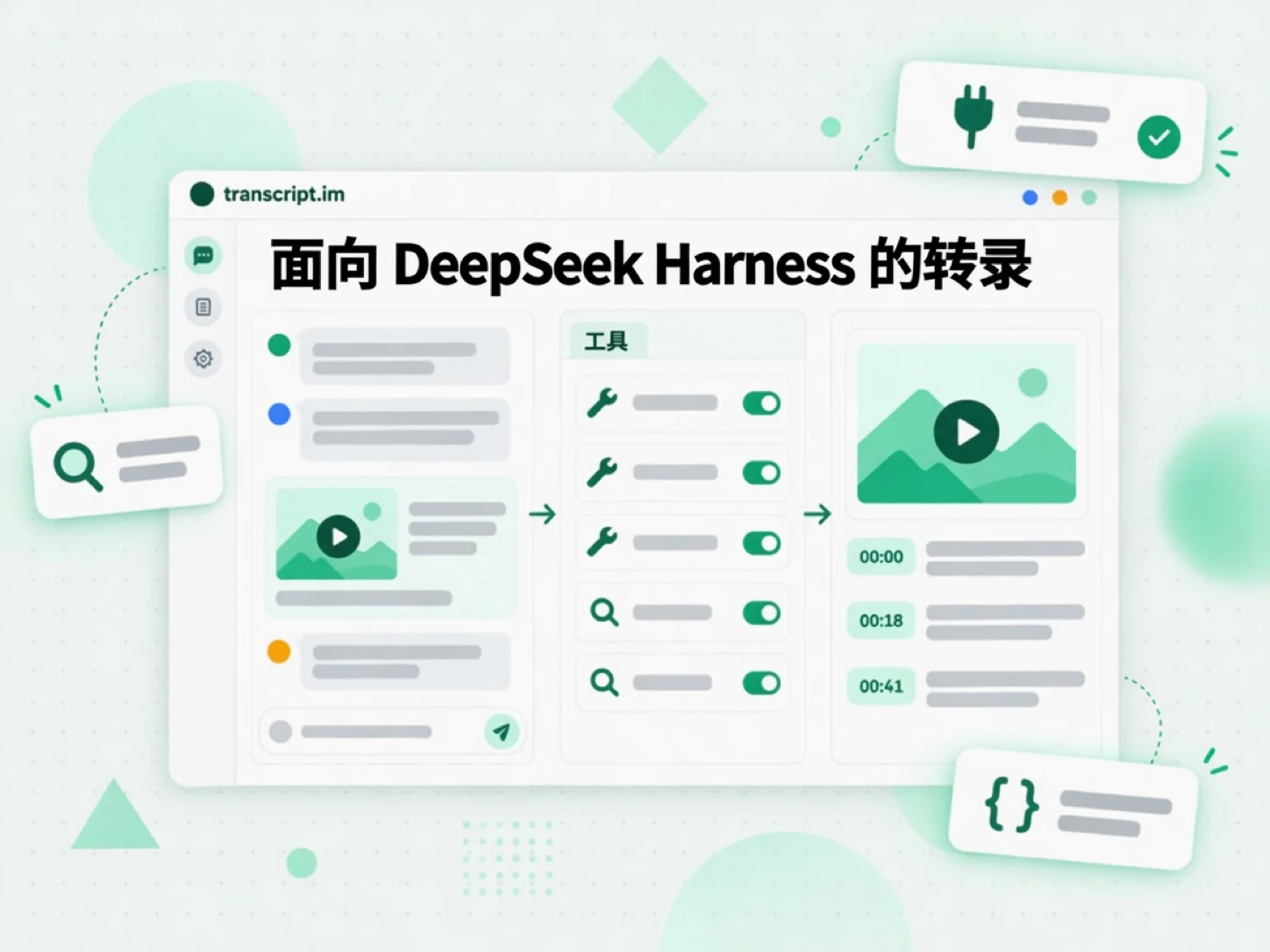 面向 DeepSeek Harness 的转录：代理对视频链接调用原生转录工具