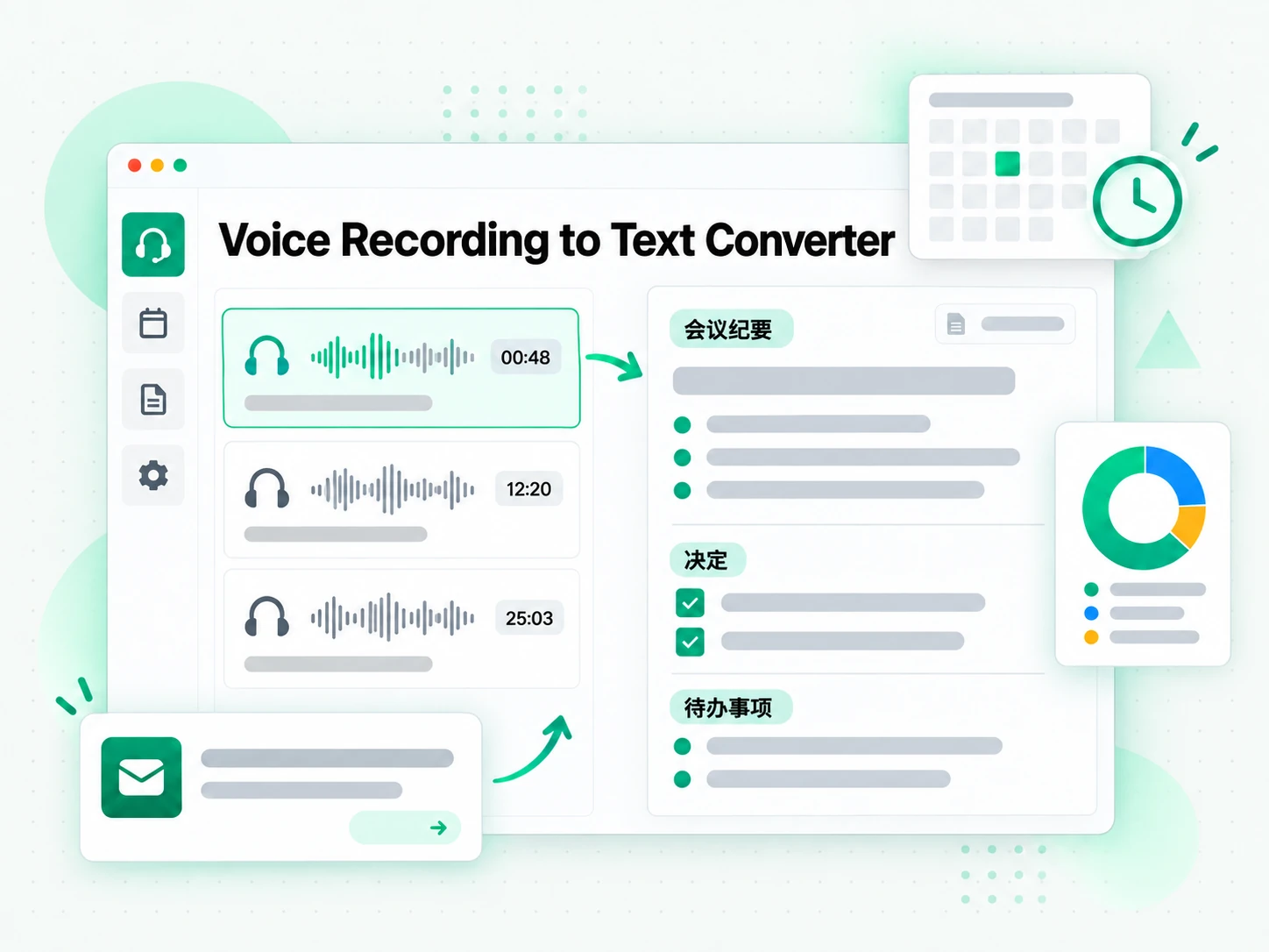 Voice Recording to Text Converter:用于会议和客户通话