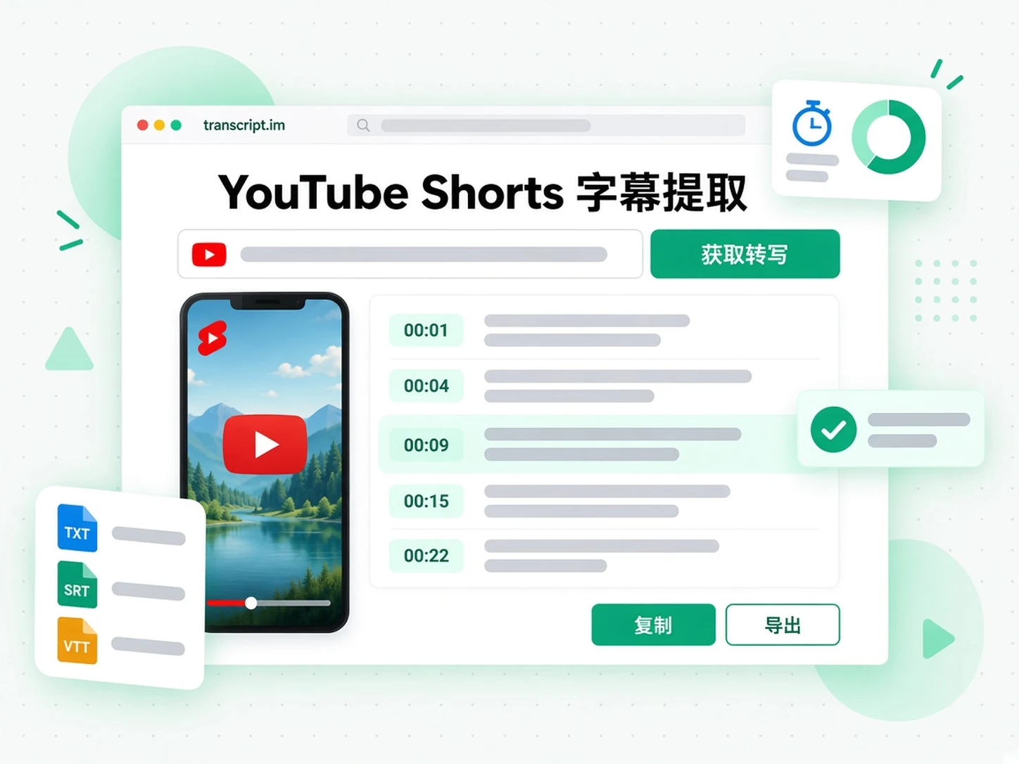YouTube Shorts 字幕提取:把 Shorts 链接变成字幕