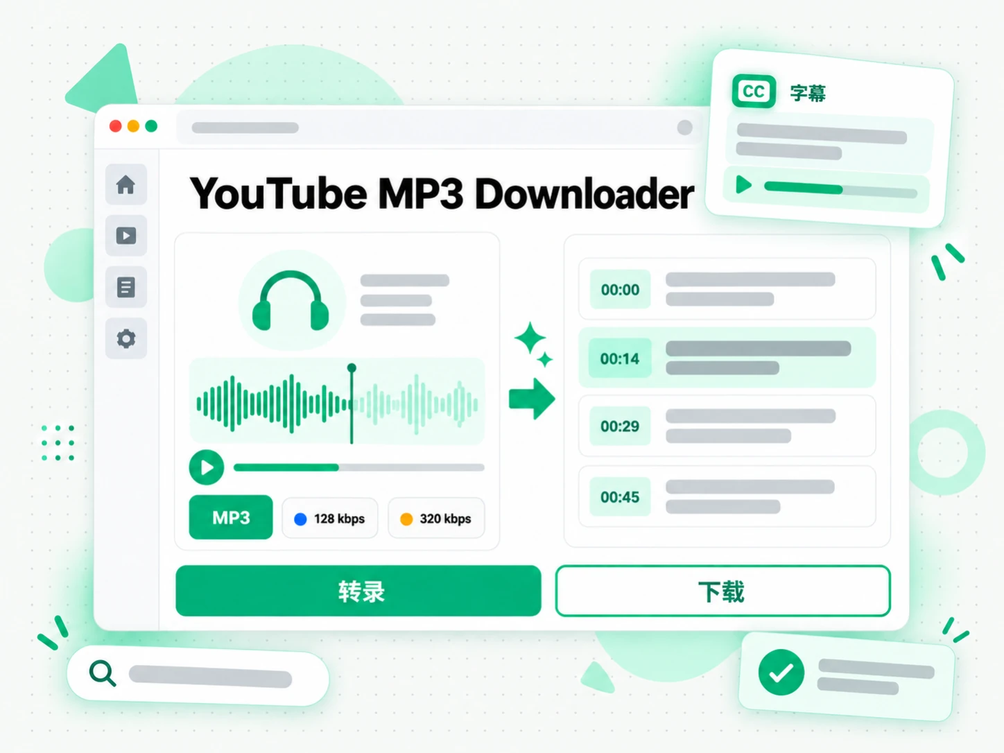 YouTube MP3 Downloader:创建转写文本或字幕