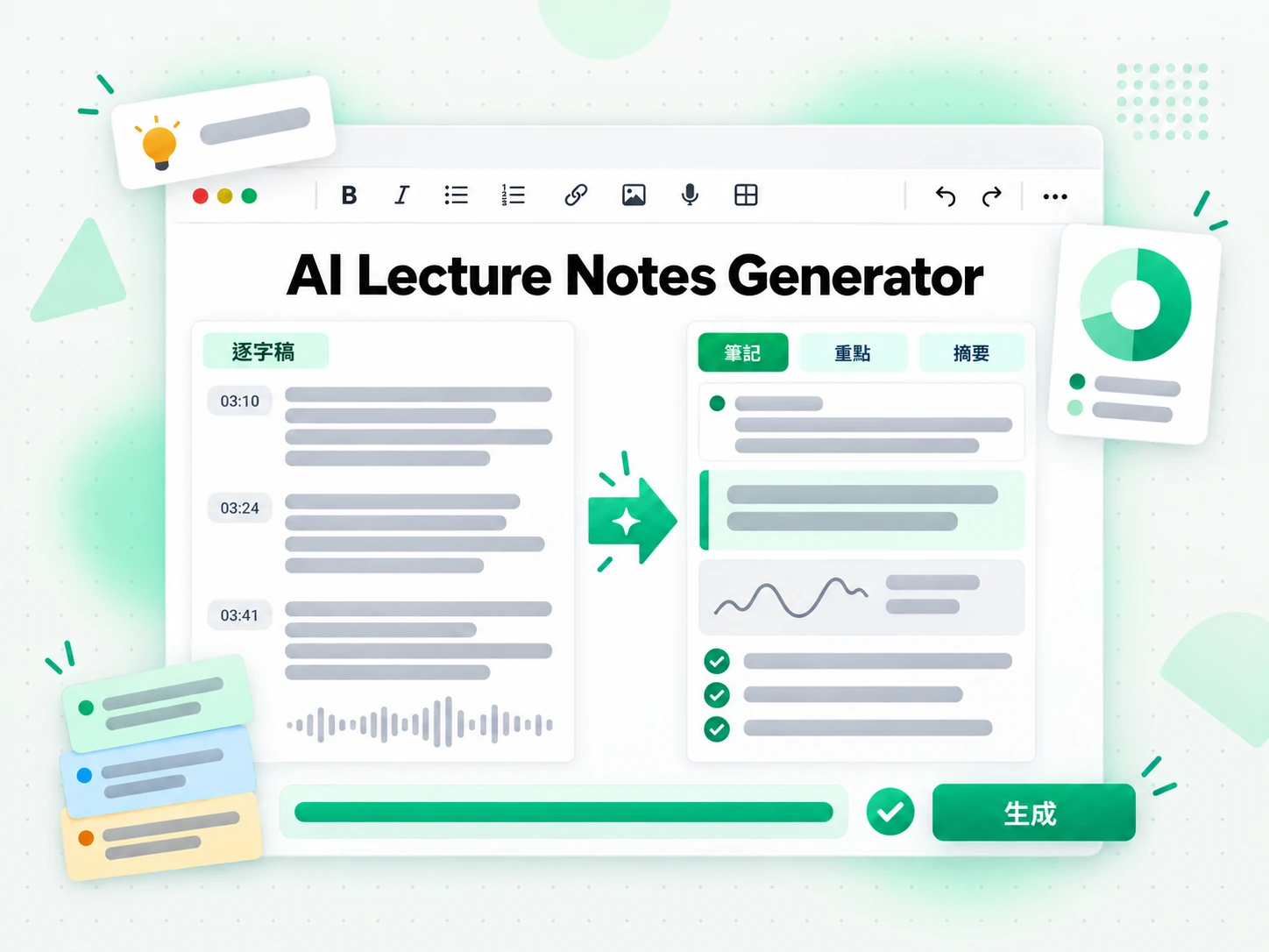 AI Lecture Notes Generator:把逐字稿轉成結構化讀書筆記