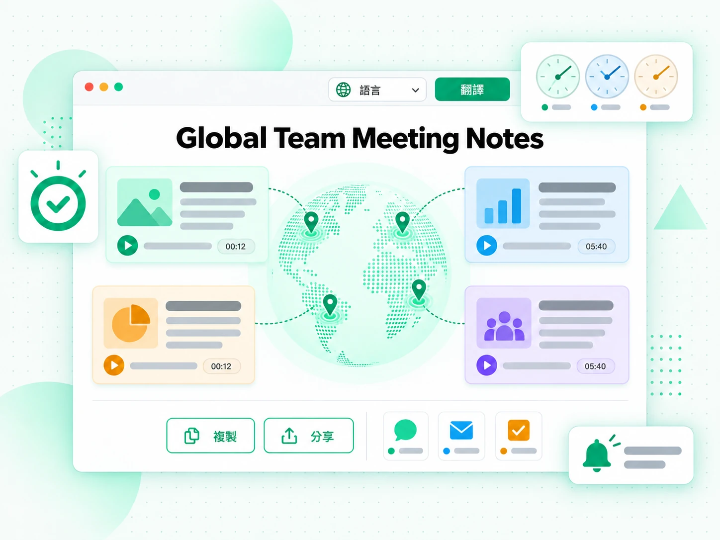 Global Team Meeting Notes:為跨國團隊翻譯會議記錄