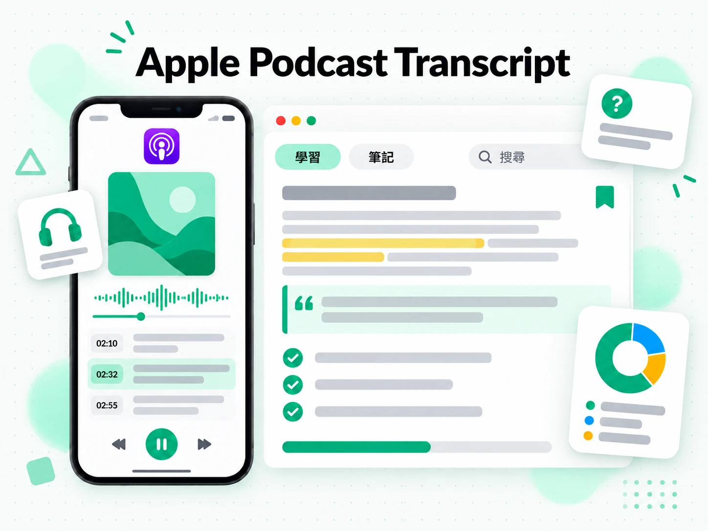 Apple Podcast Transcript:把逐字稿整理成讀書筆記