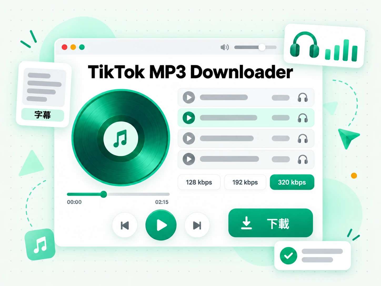 TikTok MP3 Downloader：為影片製作字幕與無障礙素材