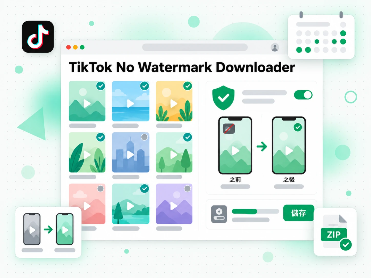 TikTok No Watermark Downloader：創作者備份自己帳號發布的影片