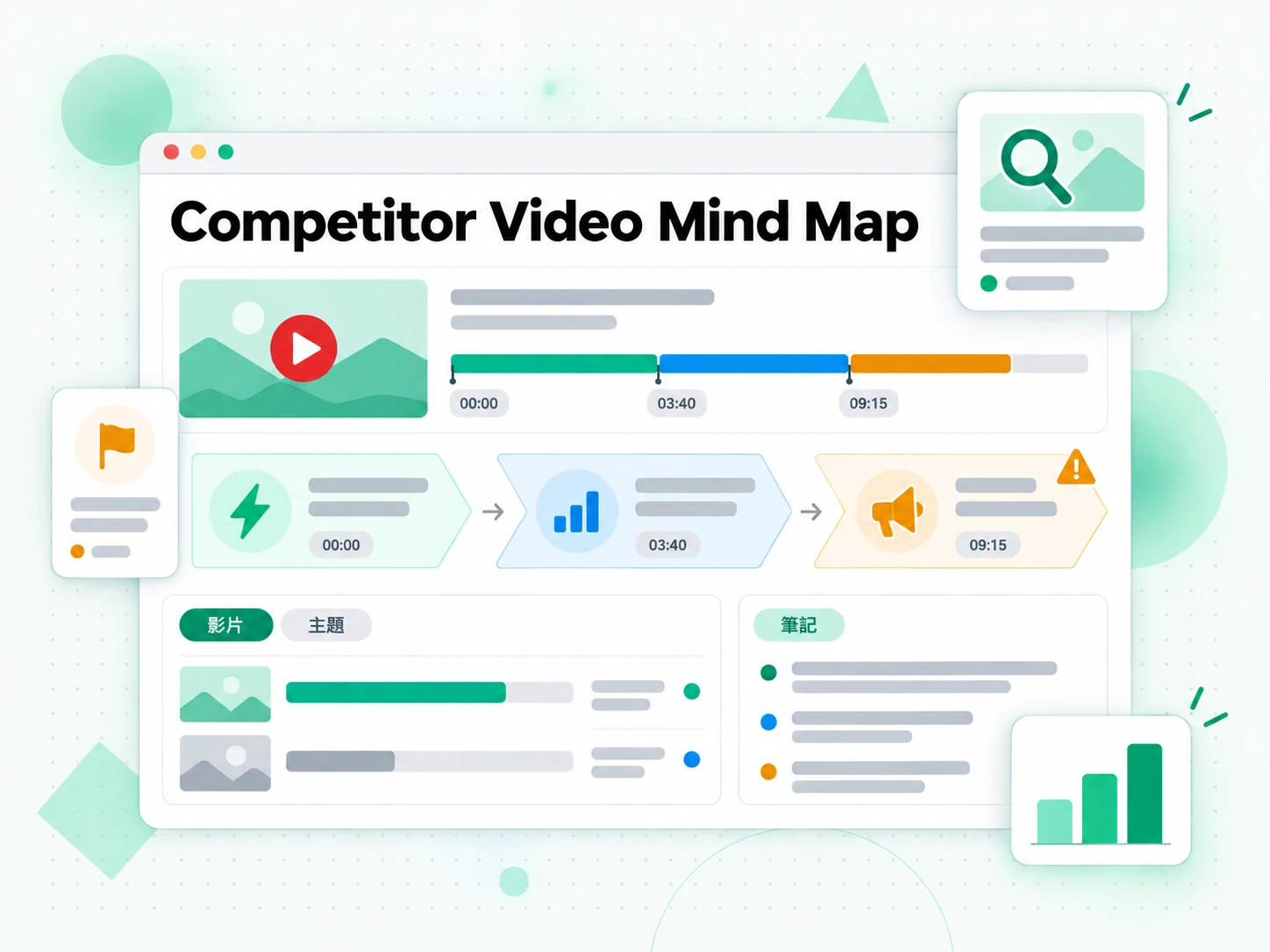 Competitor Video Mind Map:由競品影片規劃的內容心智圖