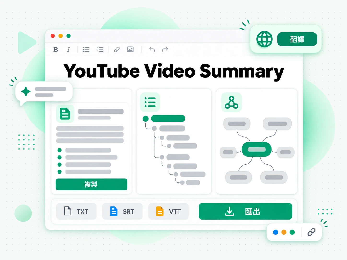 YouTube Video Summary:把影片摘要翻譯成另一種語言